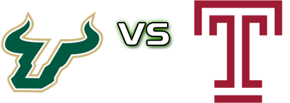 South Florida Bulls - Temple Owls head to head game preview and prediction