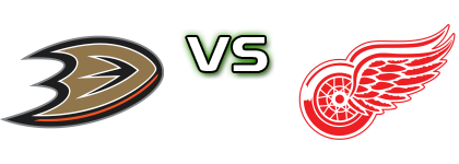 Anaheim Ducks - Detroit Red Wings head to head game preview and prediction