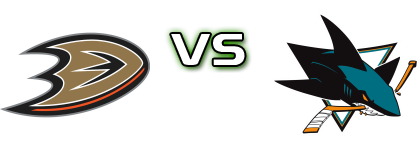 Anaheim Ducks - San Jose Sharks head to head game preview and prediction