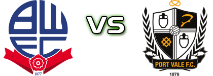 Bolton - Port Vale Detalles y estadisticas Bolton - Port Vale Detalles y estadisticas