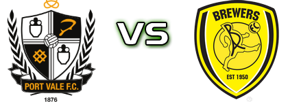 Port Vale - Burton Statistiche e dettagli partita