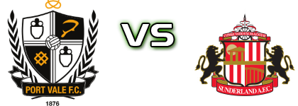 Port Vale - Sunderland детайли и статистика
