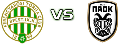 Ferencváros - PAOK Statistiche e dettagli partita