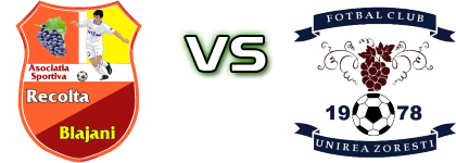 Recolta Blajani - Unirea Zorești Detalji meca I statistika.
