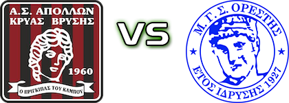 Apollon Kryas Vrysis 1960 - Orestis Spiel Prognosen und Statistiken