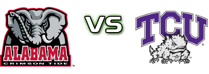 Alabama Crimson Tide - TCU Horned Frogs детайли и статистика